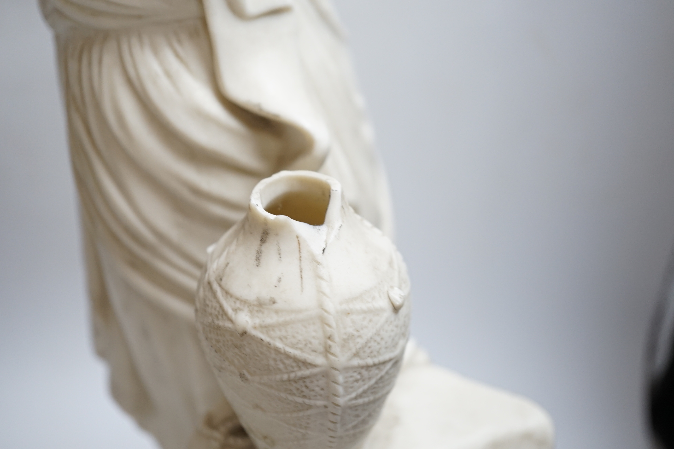 Two large 19th century parian figures, one titled ‘Rebekah’, 55cm